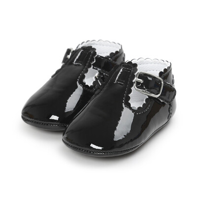 

Vintage Toddler Infant Baby Girl Spring PU Solid Color Princess Shoes Anti-slip Crib Shoes Prewalker