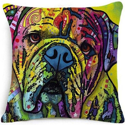 

1PCS European&American style oil painting dog cat linen pillow pillowcase