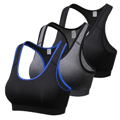 

3 Pack Women Padded Racerback Sports Bras Gym Fitness Workout Running Bra Activewear Top