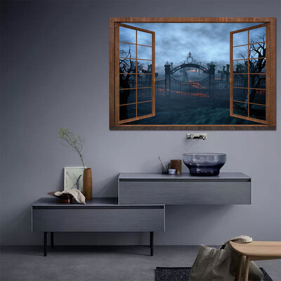 

〖Follure〗Halloween Witch Background Decorated Living Room Bedroom Wall Stickers Grim Rea