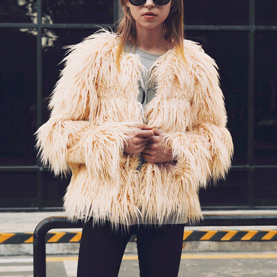

Womens Casual Autumn Winter Outwear Coats Faux Fur Jacket Cardigan Overcoats
