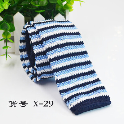 

Knit flat striped tie 5CM narrow section mens business tie direct
