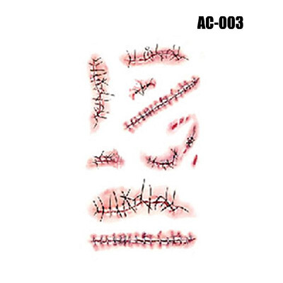 

Temporary Tattoos Stickers Horror False Wound Scar Sticker for Hallo-ween Masquerade Prank Makeup Decorations Props