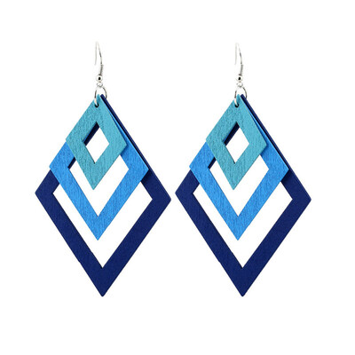 

Creative Multilayer Irregular Dangle Hook Retro Wood Women Earrings Jewelry Gift