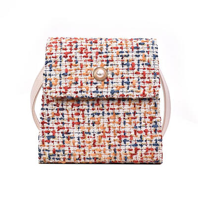 

Pearl Decor Woolen Shoulder Messenger Bag PU Leather Women Crossbody Bags