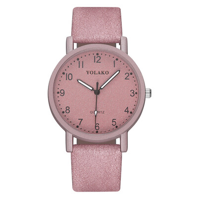 

Fashion Women Romantic Pink Dial Wrist Watch Leather Strap Designer High Quality Ladies Clock Simple Dress Gfit Montre Femme