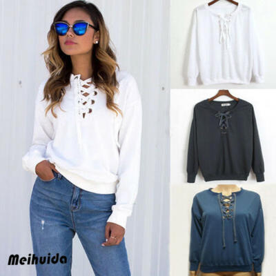 

US Women Casual Hoodie Sweatshirt Jumper Sweater Crop Top Print Coat Sports Tops