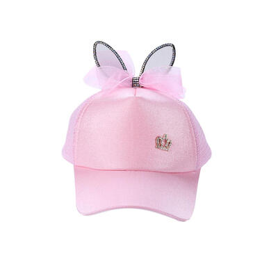 

Kids Casual Cute Baseball Cap Visor Sun Shade Hat with Silk Ribbon Ears