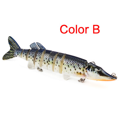 

128cm21g Artificial Fishing Lure Bait 3D Eyes 9 Segments Fish Lures 2 Hooks Sea Fishing Swimbait Tackle