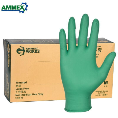 

AMMEX 100pcs Disposable Gloves Degradable Thick Nitrile Rubber Gloves For Home Kitchen Food Laboratory Cleaning Use