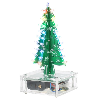 

DIY Colorful Easy Making LED Light Acrylic Christmas Tree with Music Electronic Learning Kit Module