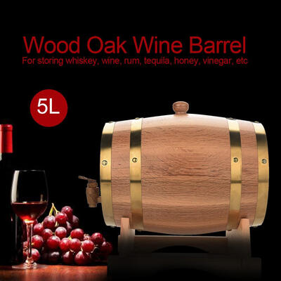 

Greensen 5L Vintage Wood Oak Timber Wine Barrel for Beer Whiskey Rum PortOak Barrel Barrel for Beer