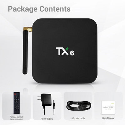 

TX6 Android 90 TV Box Allwinner H6 Smart 4K Set Top Box 4GB RAM 64GB ROM 24G 5G WiFi 100Mbps USB30 BT41 H265 DLNA HD Media