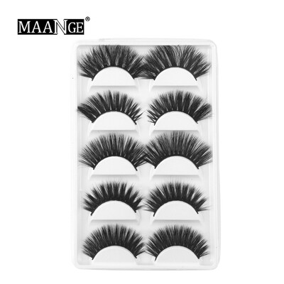

〖Follure〗5 Pair Thick Black Eyelashes Handmade Natural False Eyelashes Makeup Natural