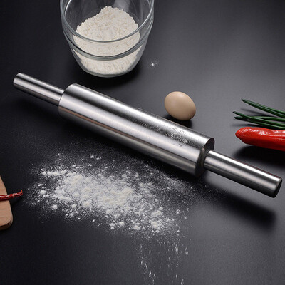 

Toponeto Smooth Home Metal Stainless Steel Rolling Pin For Baking Fondant Pie Cookie