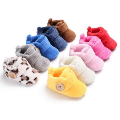 

Newborn Baby Boy Girl Winter Warm Pre-Walker White Soft Sole Pram Shoes Trainers 0-18M