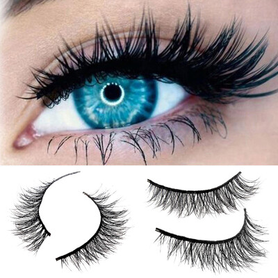 

〖Follure〗Women Beauty Fiber Handmade Eyelashes Natural Long Cross Black Fake Eye Lashes