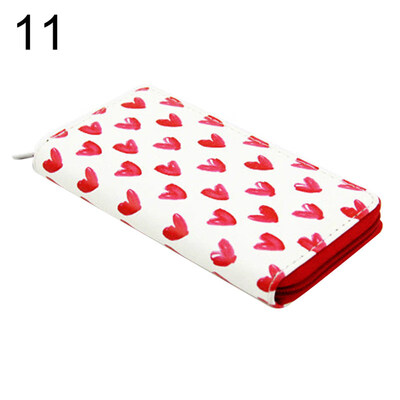 

Women Fruits Heart Flamingo Printed Long Wallet Clutch Purse Card Phone Holder
