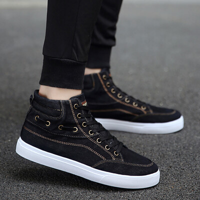 

Denim canvas shoes male Korean version of the wild breathable casual shoes students high-top shoes tide mens shoes 2019 summer