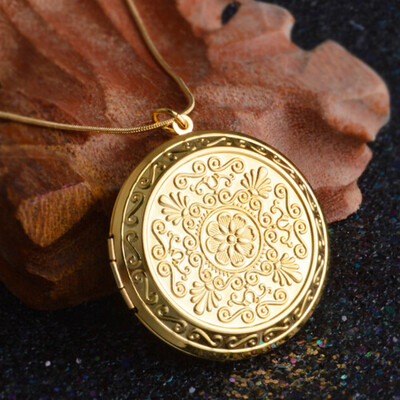 

Fashion Round Friend Photo Picture Frame Locket Pendant Chain Necklace Pendant
