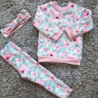 

Newborn Toddler Kids Baby Girls Flowers Long Sleeve Tops Sweatshirt Pants Clothes Outfits