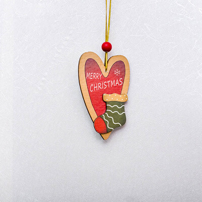 

Hanging Elk Red Bead Xmas Tree Holiday Ornament Wooden Pendant Party Decoration