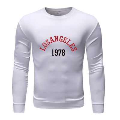 

Toponeto Mens Fashion Long-sleeved Round Neck Solid Color Printing Sweater Tops Blouse