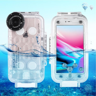 

PULUZ for iPhone X &  40m130ft Waterproof Diving Housing Case for Surfing Swimming Photo Video Taking Underwater Cover White