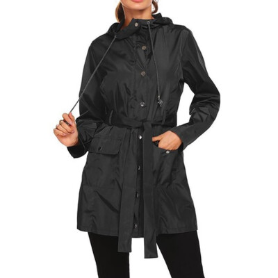 

Toponeto Plus Size Outdoor Waterproof Lightweight Rain Jacket Hooded Raincoat Women Coat