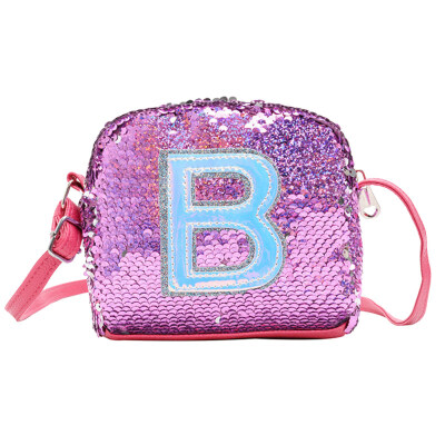 

Fashion Women B Capital Letter Sequined Zipper Small Crossbody Shoulder Bag