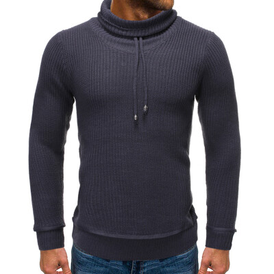 

Toponeto Mens Autumn Winter Casual Pure Color O-Neck Long Sleeve Knitted Sweater Tops