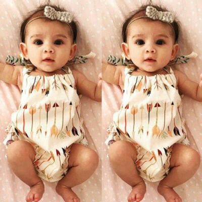 

Cotton Newborn Toddler Baby Girls Sleeveless Romper Bodysuit Jumpsuit Outfit US