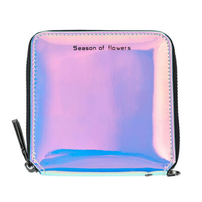 

Short Zipper Wallet Laser Women Coin Purse PU Leather Card Holder Clutch