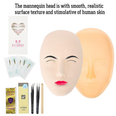 

Greensen Eyelashes Training Kit False Eyelash Extension Practice Tattoo Pigment Tweezer Set for Beginner