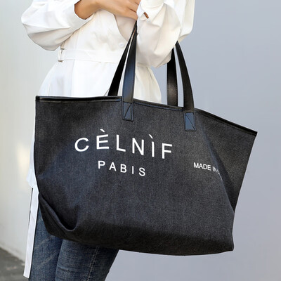 

Canvas bag woman large capacity single shoulder bag Korean version fashion simple shopping bag big bag art girl bag
