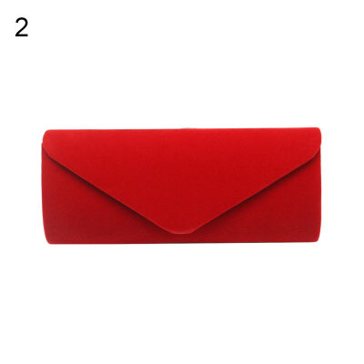 

Cocktail Evening Party Women Velvet Clutch Solid Color Crossbody Shoulder Bag