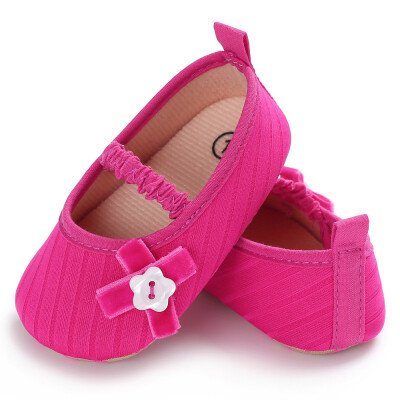 

SpringAutumn Fashion Infant Baby Shoe Cute Girls Shallow Sole Toddler Crib Little Bow Soft Canvas Slip-On Footwear