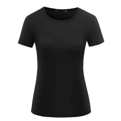 

New European And American Womens Summer O-neck Solid Color Short-sleeved Casual T-shirt Top