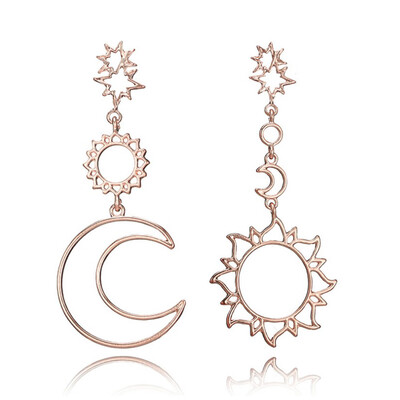 

Bohemian Star Sun Moon Hollov Vintage Geometric Hollow Out Thin Earring