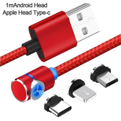 

Magnetic Braided Lightning USB Charger Charging Cable For iPhone Samsung New