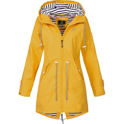 

Raincoat Women Waterproof Long Hooded Coats Lined Windbreaker Travel Jackcoat