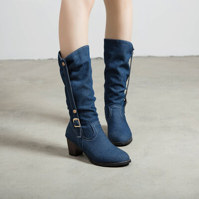 

Rose Stylish Womens Platform Cowboy Lace-Up Round Toe Over The Knee High knight Boots