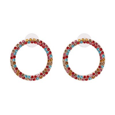 

AOTEMAN 2019 NEW Trendy simple round crystal statement stud earrings for women bohemia wedding party jewelry vintage earrings