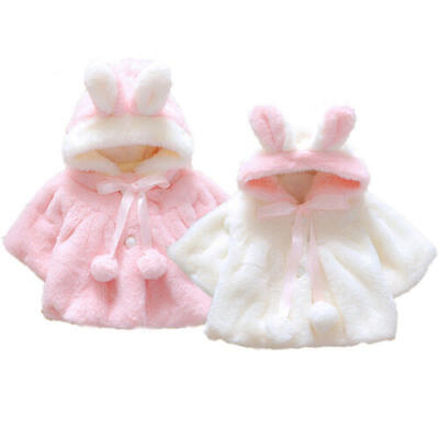 

UK Newborn Baby Girls Fur Winter Warm Coat Outerwear Cloak Jacket Kids Clothes