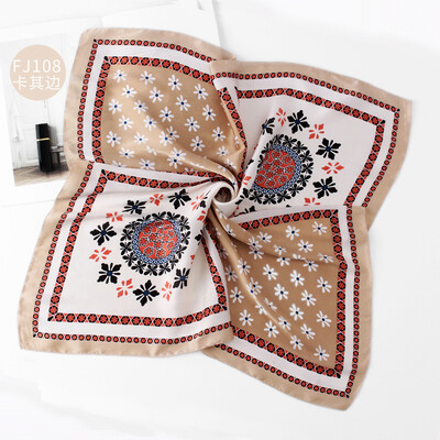 

Spring Korean version of the new small square scarf female printed silk scarf outdoor decoration wild small scarf headscarf wholesale FJ108