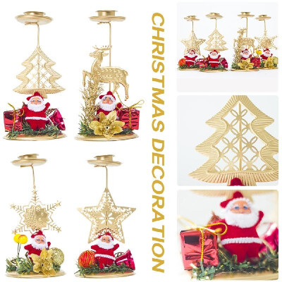 

Christmas Iron Candlestick 4 PCS Christmas New Creative Candlestick Christmas Decoration Exquisite Desktop Decoration Family Chri