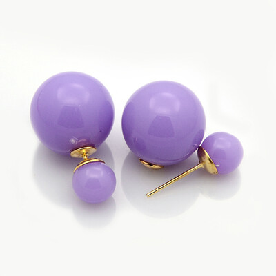 

Round Resin Beaded Ball Ear Studs with Steel Pins Lilac 16mm Pin 06mm