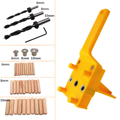 

〖Follure〗Handheld Woodworking Doweling Jig Drill Guide Wood Dowel Drilling Hole Saw