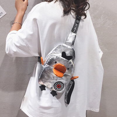 

Japanese&Korean soft sister cute cartoon duck breast bag female Messenger bag student wild personality small bag 2019 new