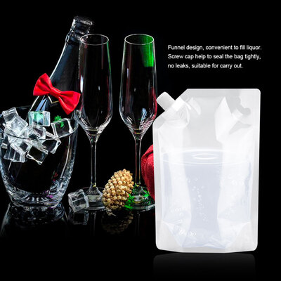 

Greensen 20Pcs Transparent Liquor Drinking Flasks Funnel Bag Plastic Alcohol Wine Pouch Pocket Funnel Bag Drinking Wine Bag